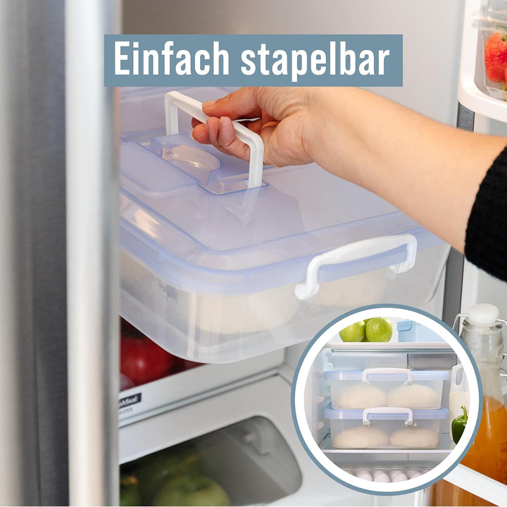 Chef Pomodoro 2 x Pizzaballenbox mit Deckel (35,6 x 27,9 cm), Teigbox Pizza, Pizzaboxen Teig, Pizzat