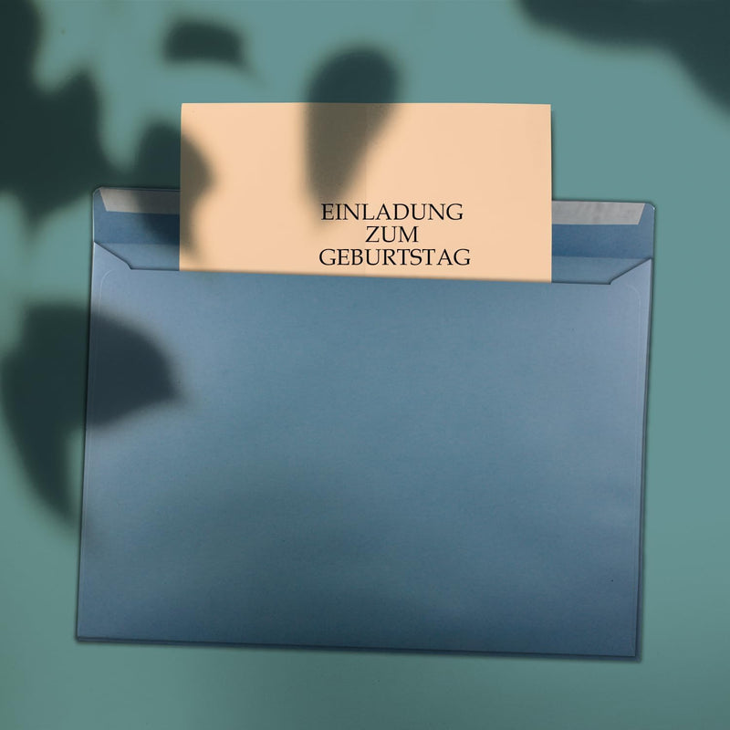 250x grosse XXL Briefumschläge DIN C4 in Grau-Blau - 22,9 x 32,4 cm - Haftklebung ohne Fenster - Ver