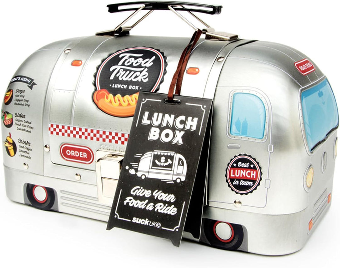 SUCK UK LKW-Lunchbox | Metall-Lebensmittelbehälter in LKW-Form | Neuartige Blechbox | Lustige Luncht