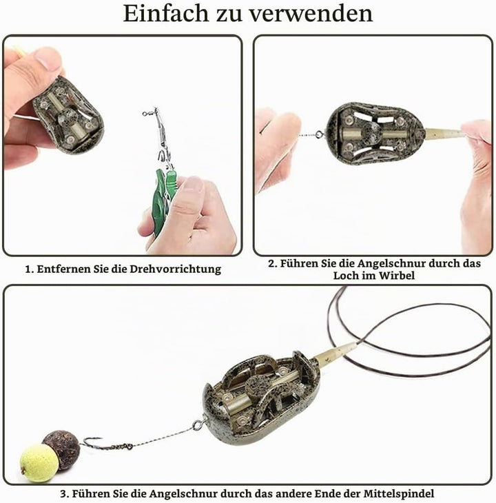 Flat Method Feeder 5pcs Angeln Inline Feeder Zubehör mit Köderbox Fishing Feeder Karpfenangeln Feede