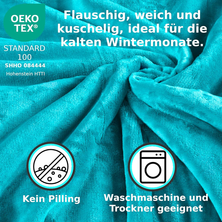 MALIKA® Premium warme Spannbettlaken Cashmere-Touch Bettlaken Jersey Fleece Spannbetttuch Laken, Far