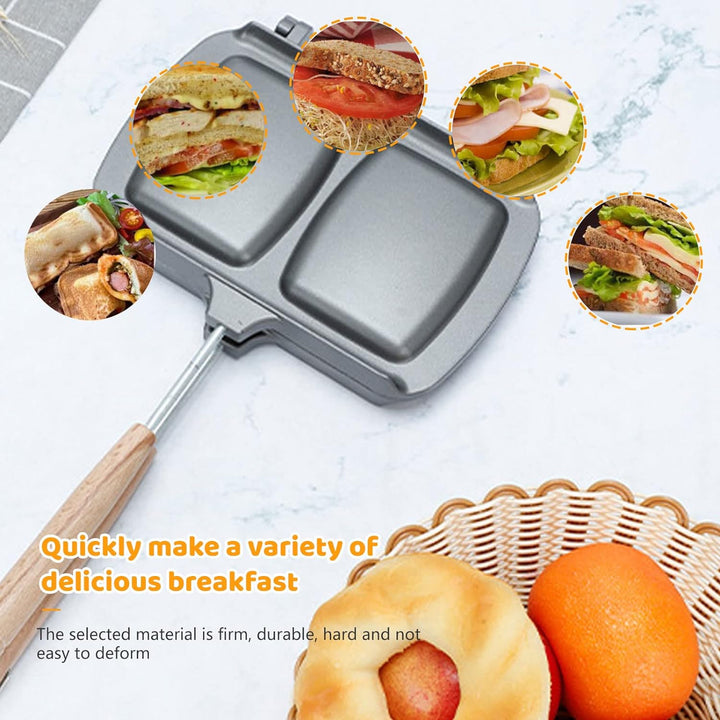 Sandwich Toaster, Sandwichtoaster, Antihaftbeschichteter Sandwich Maker, Doppelseitige Bratpfanne, R