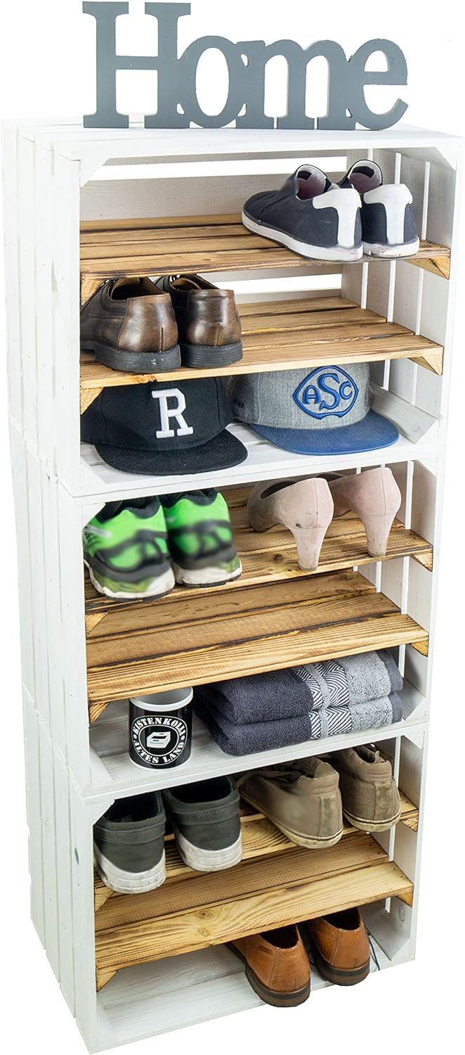 3 x Schuhschrank Schuhregal Weinregal Weinschrank Schuhschrank für 18 Paar Schuhe als Schuhständer S