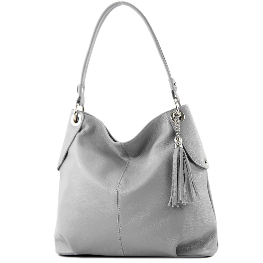 modamoda de - T185 - ital. Damen Schultertasche aus Leder Telegrau, Telegrau
