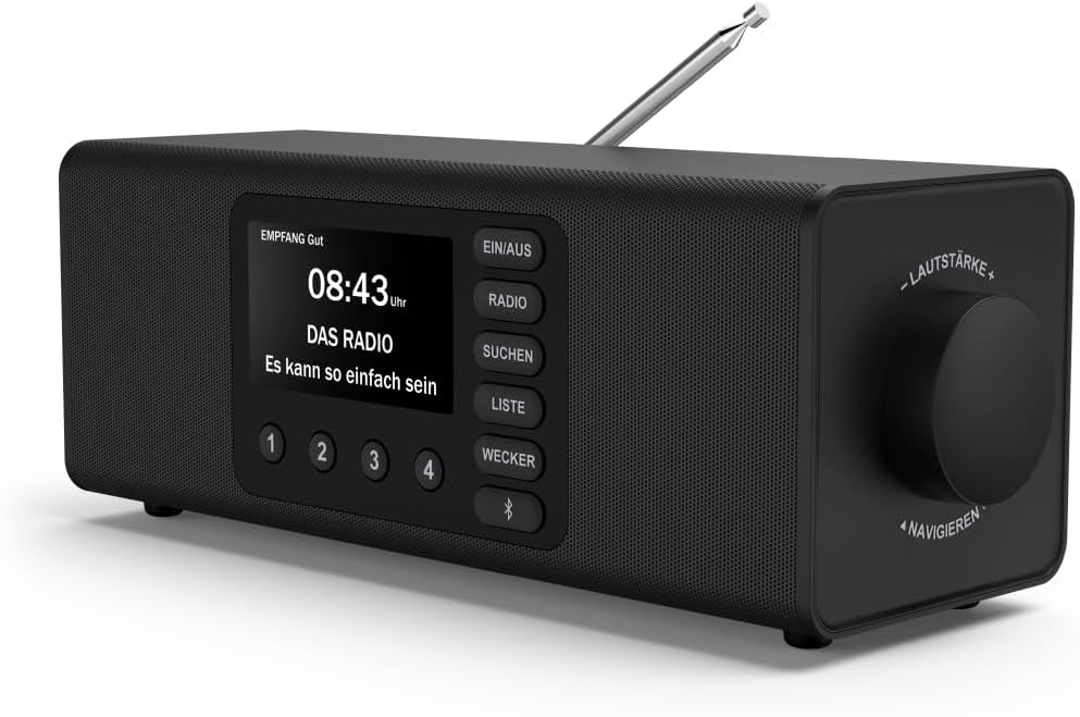 Hama Digitalradio mit Wecker (DAB Radio mit grossem Display, Küchenradio, DAB+, Seniorenradio mit ei