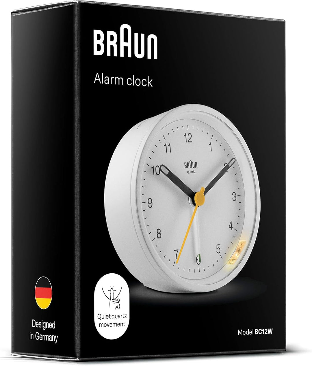 Braun Klassischer analoger Wecker mit Schlummerfunktion und Licht, ruhiges Quarzuhrwerk, Crescendo-A