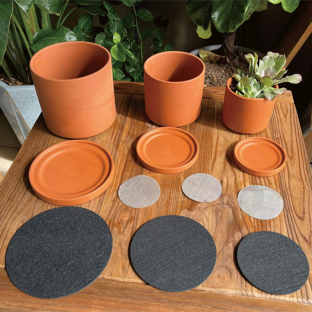 Terrakotta-Töpfe für Pflanzen, 10,7 cm, 13,9 cm, 16,5 cm, Sukkulenten-Übertopf mit Drainage und Unte