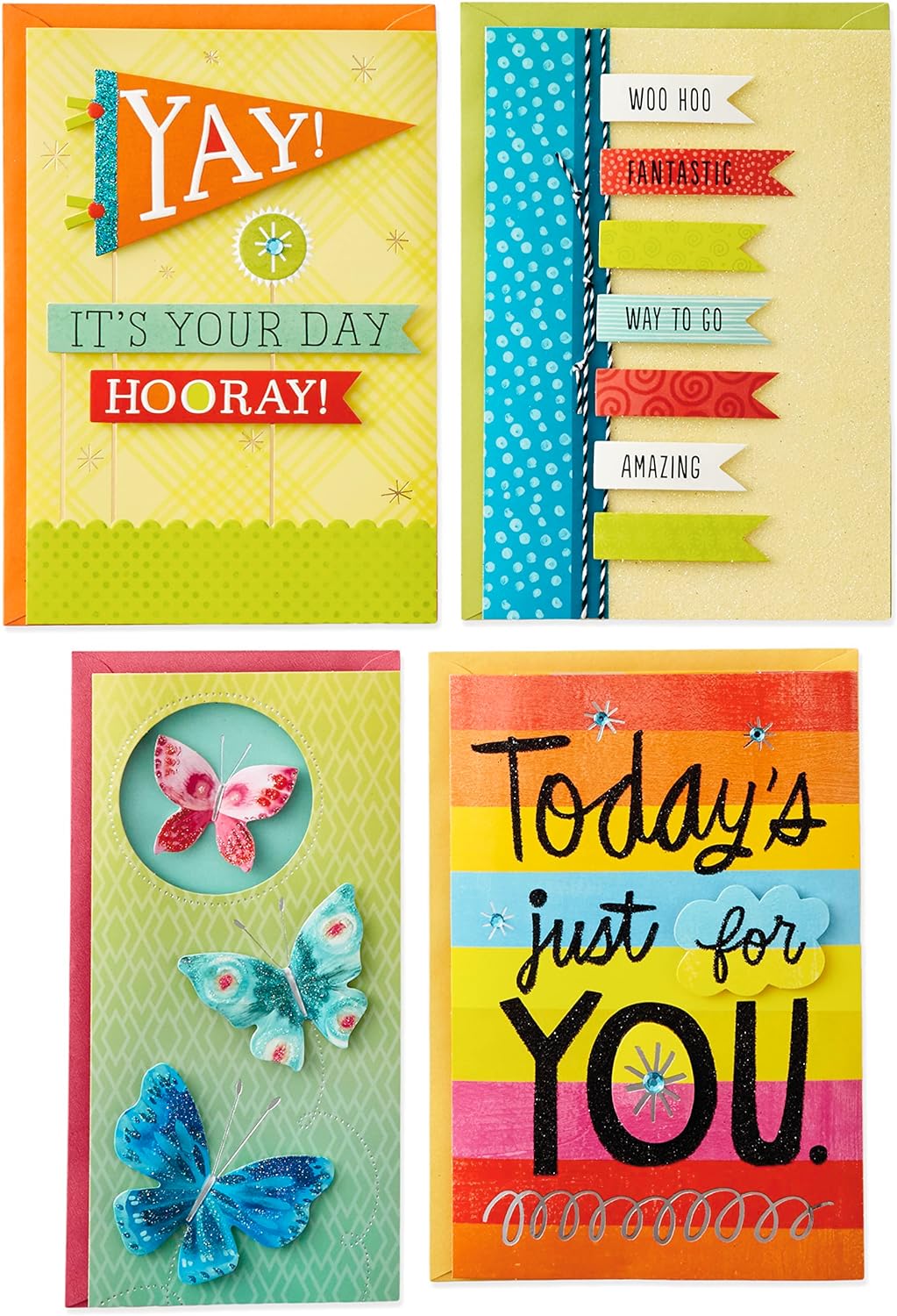 Hallmark All Occasion Handgefertigtes Set mit verschiedenen Grusskarten mit Kartenorganizer (24 Stüc