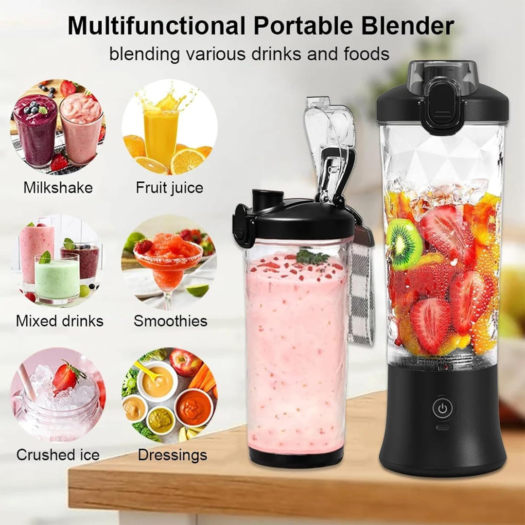 20oz Portable Blender, 240W USB Rechargeable Smoothie Blender with LED Display, Pulse & Blend Modes,