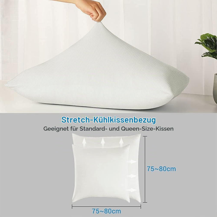 Luxear kühlender Kissenbezug 2er Set, Kopfkissenbezug elastisch mit Arc-Chill Kühlfasern atmungsakti