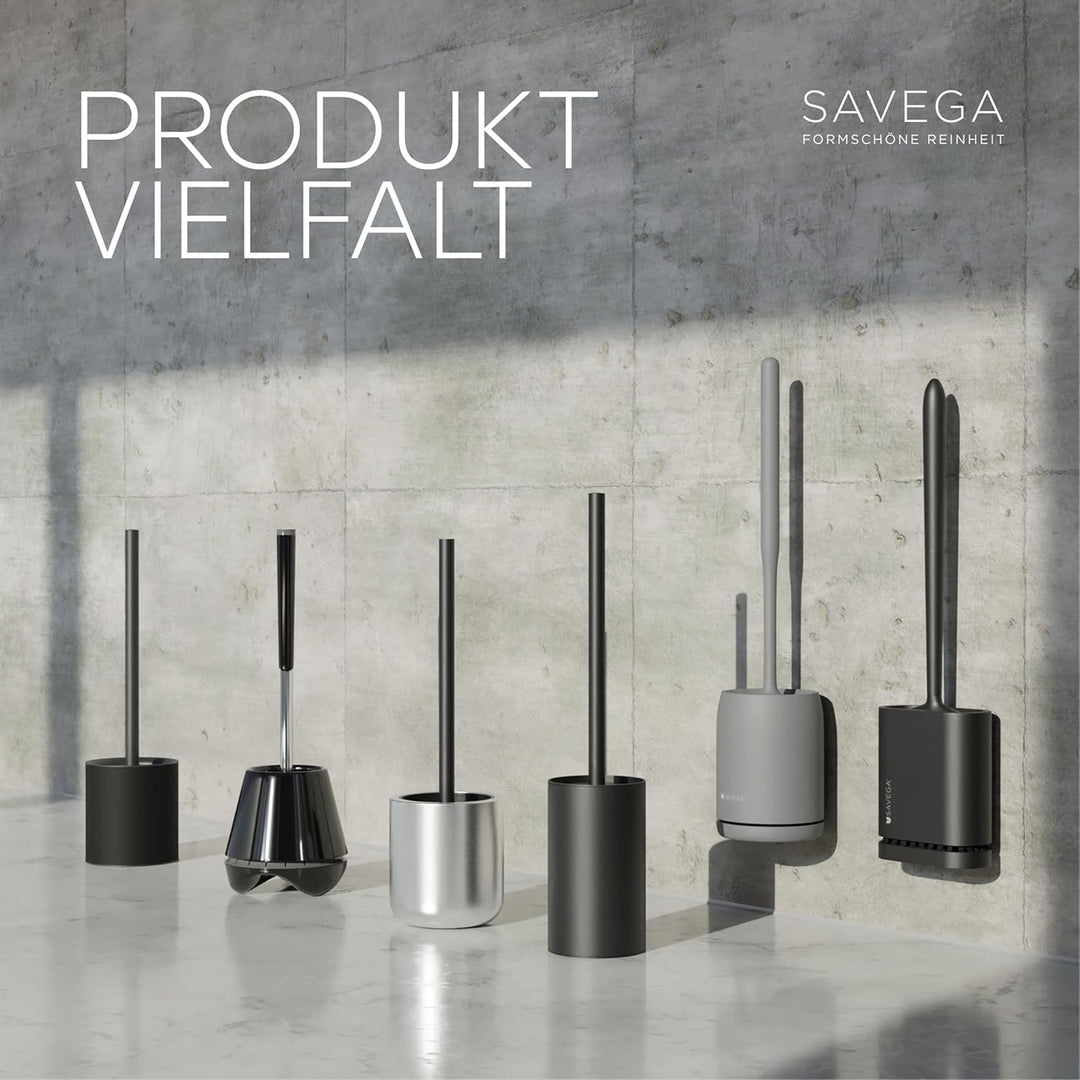 SAVEGA - Silikon Klobürste mit flachem und biegsamem Kopf - Toilettenbürste aus Silikon mit schnell