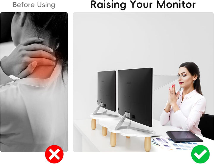 AFOOYO Dual-Monitor-Ständer, Regenbogen-Cloud-Desktop-Computerständer für 2 Monitore, verstellbare L