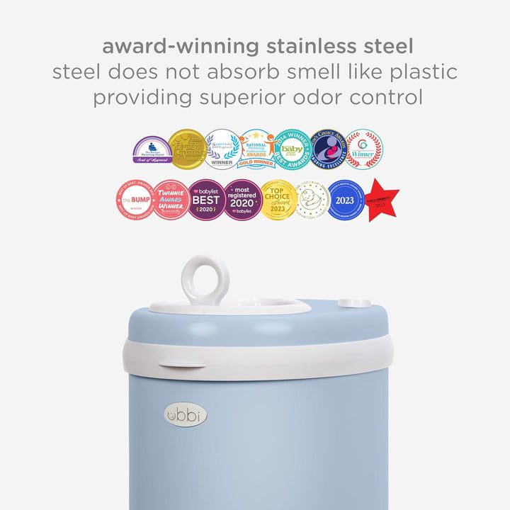 Ubbi Steel Odor Locking Nappy Disposal Bin, No Special Bag Required Money Saving, Awards-Winning, Mo