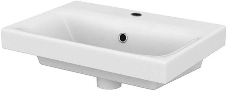 VBChome Kollektion Moduo slim 50 cm x 35 cm Waschtisch für Unterschrank Einbau Waschbecken mit Überl