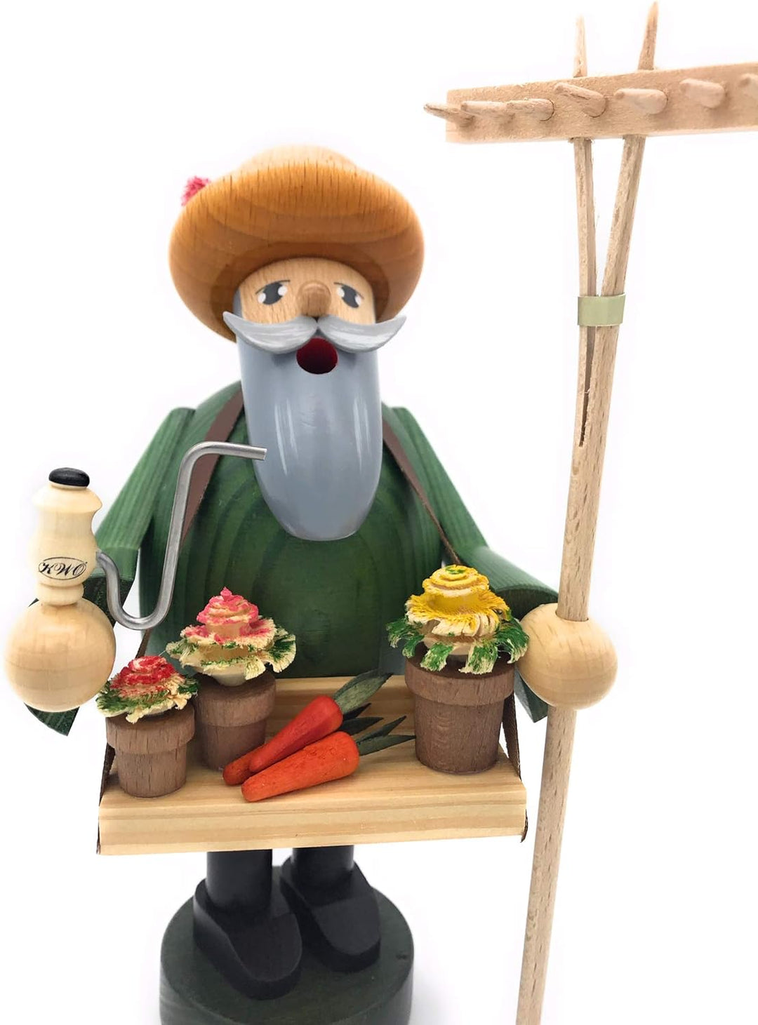 KWO Olbernhau 21040 Räuchermännchen Gärtner, 18 cm