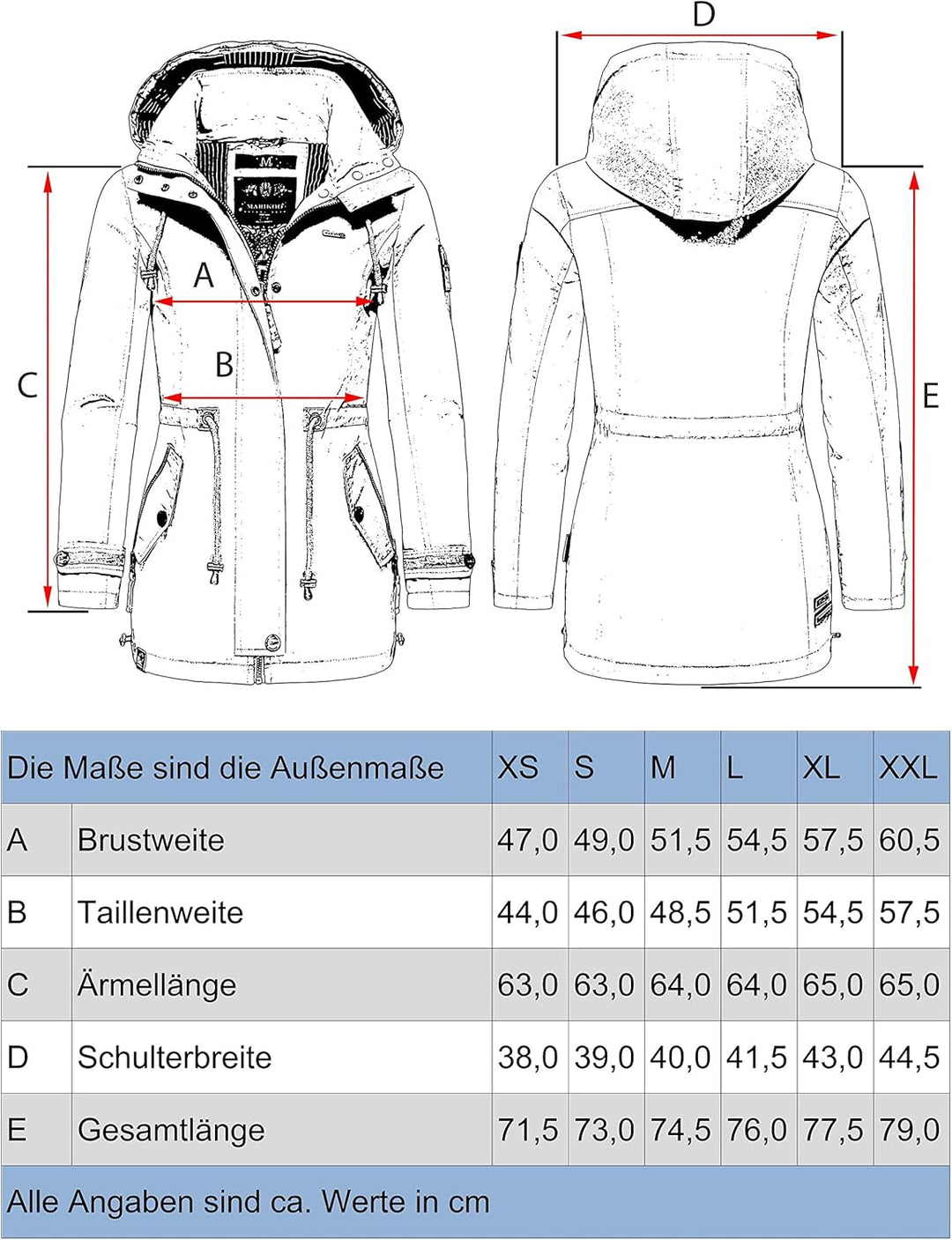 MARIKOO Damen leichte Übergangsjacke Baumwoll-Parka mit Kapuze Nyokoo XS-XXL S Schwarz Dots, S Schwa