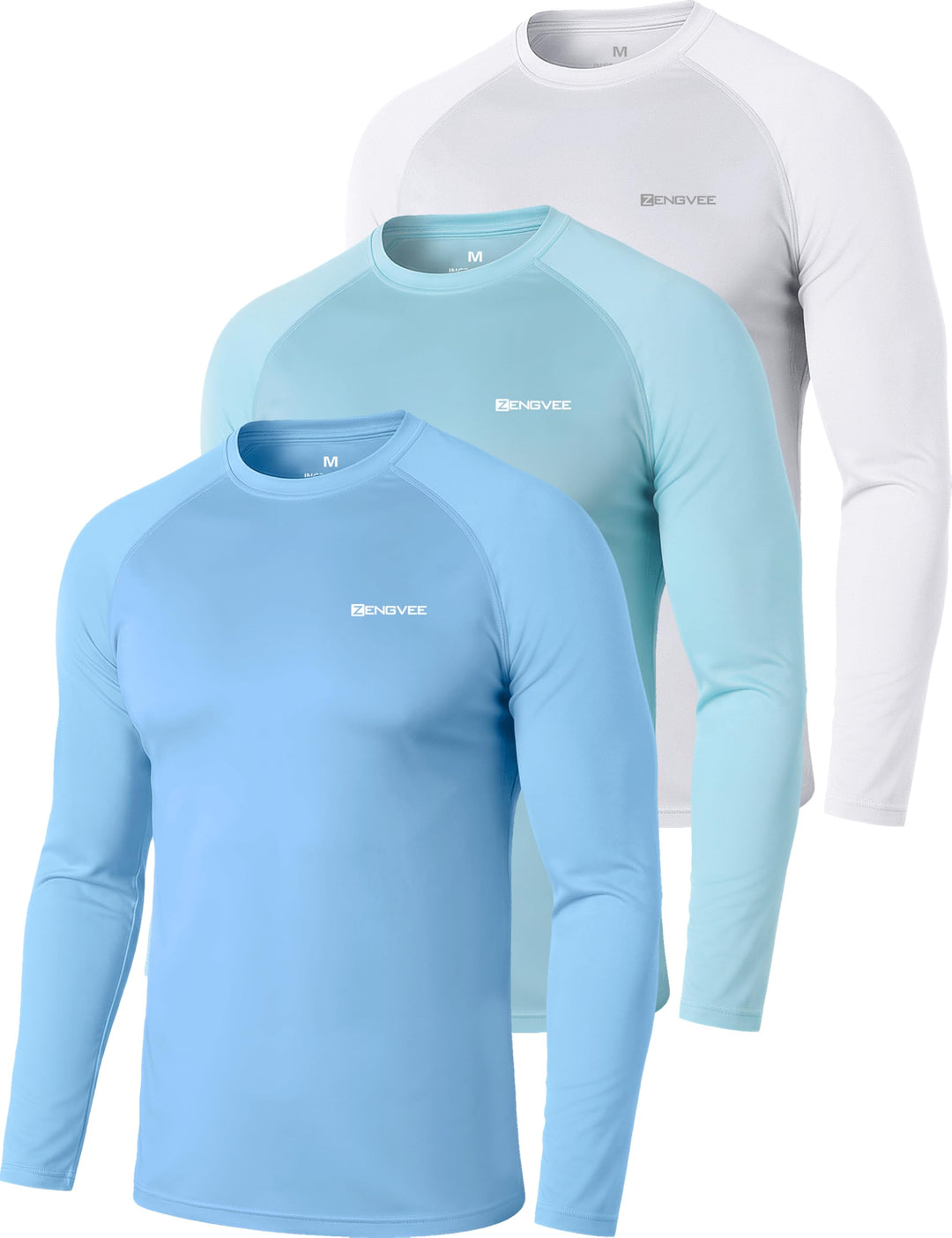 ZENGVEE 3er Pack Rashguard Herren, UPF 50+ UV Schutz Shirt Herren Schnelltrocknend Leicht Atmungsakt