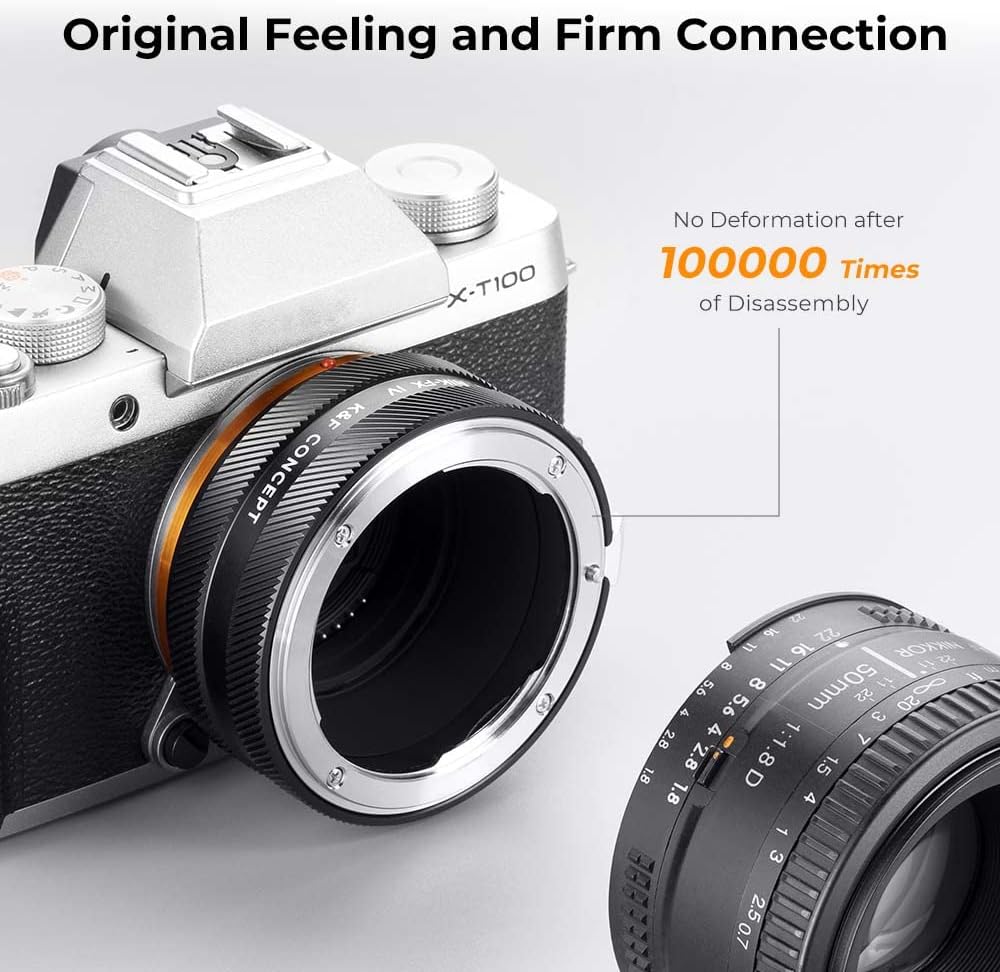 K&amp;F Concept NIK-FX IV PRO Objektivadapter mit Blendenring, kompatibel mit Objektiven der Nikon F-Ser