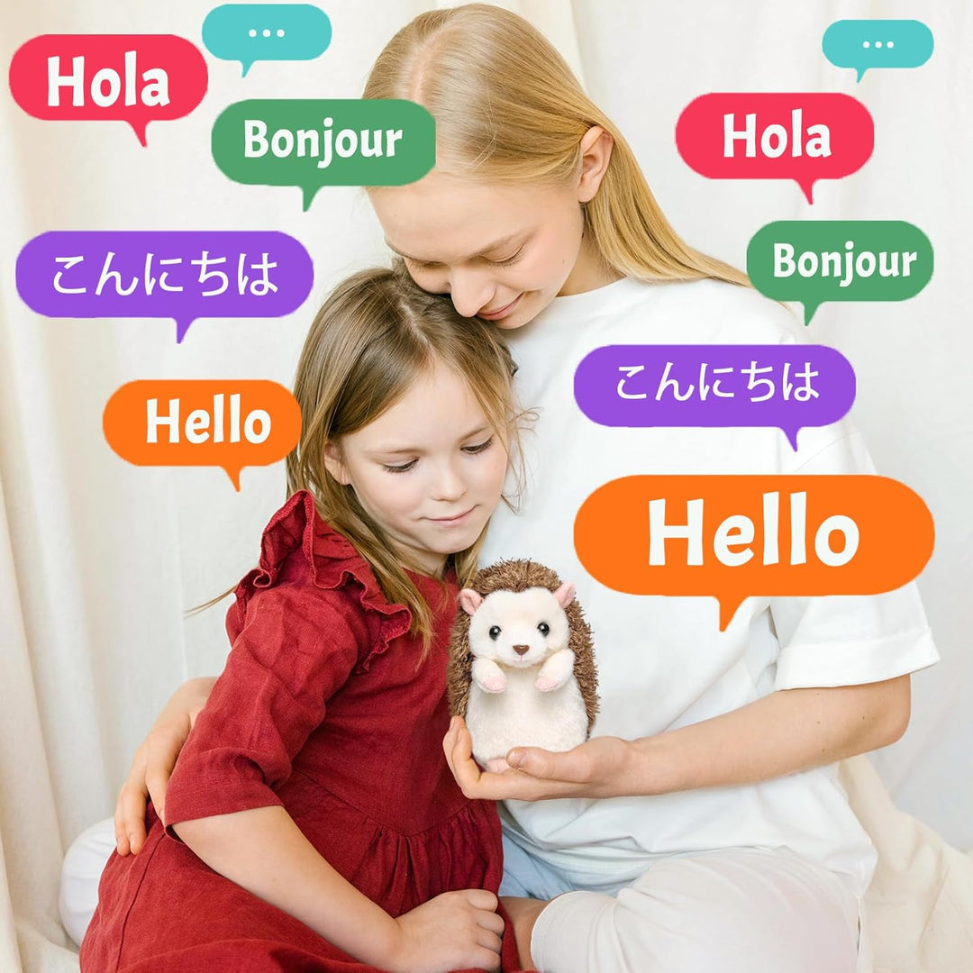 YH YUHUNG Sprechender Igel Plüschtier – Interaktives Kuscheltier, das Alles nachspricht – Lustiges S