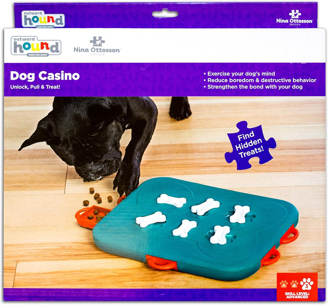Outward Hound Nina Ottosson Dog Casino - Interaktives Hundespielzeug für Leckerlis - Fortgeschritten