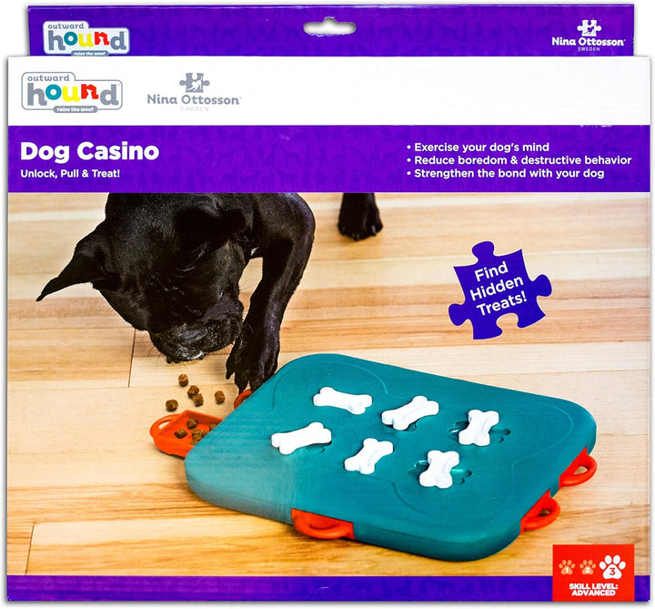 Outward Hound Nina Ottosson Dog Casino - Interaktives Hundespielzeug für Leckerlis - Fortgeschritten