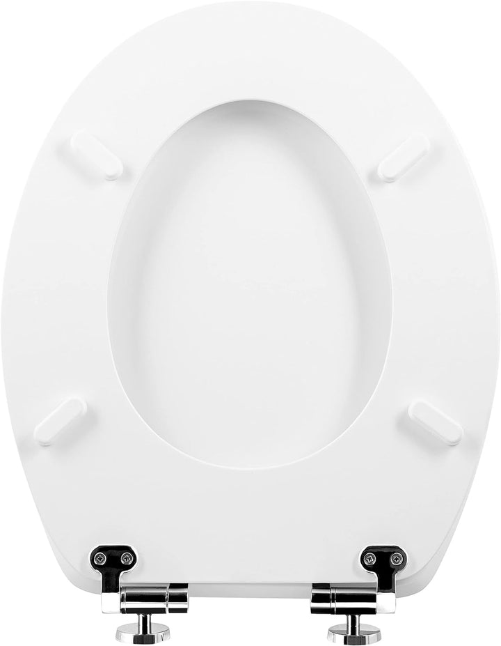 Cornat WC-Sitz Prime "White Steel" - Ansprechendes Design - Hochwertiger Holzkern - Absenkautomatik