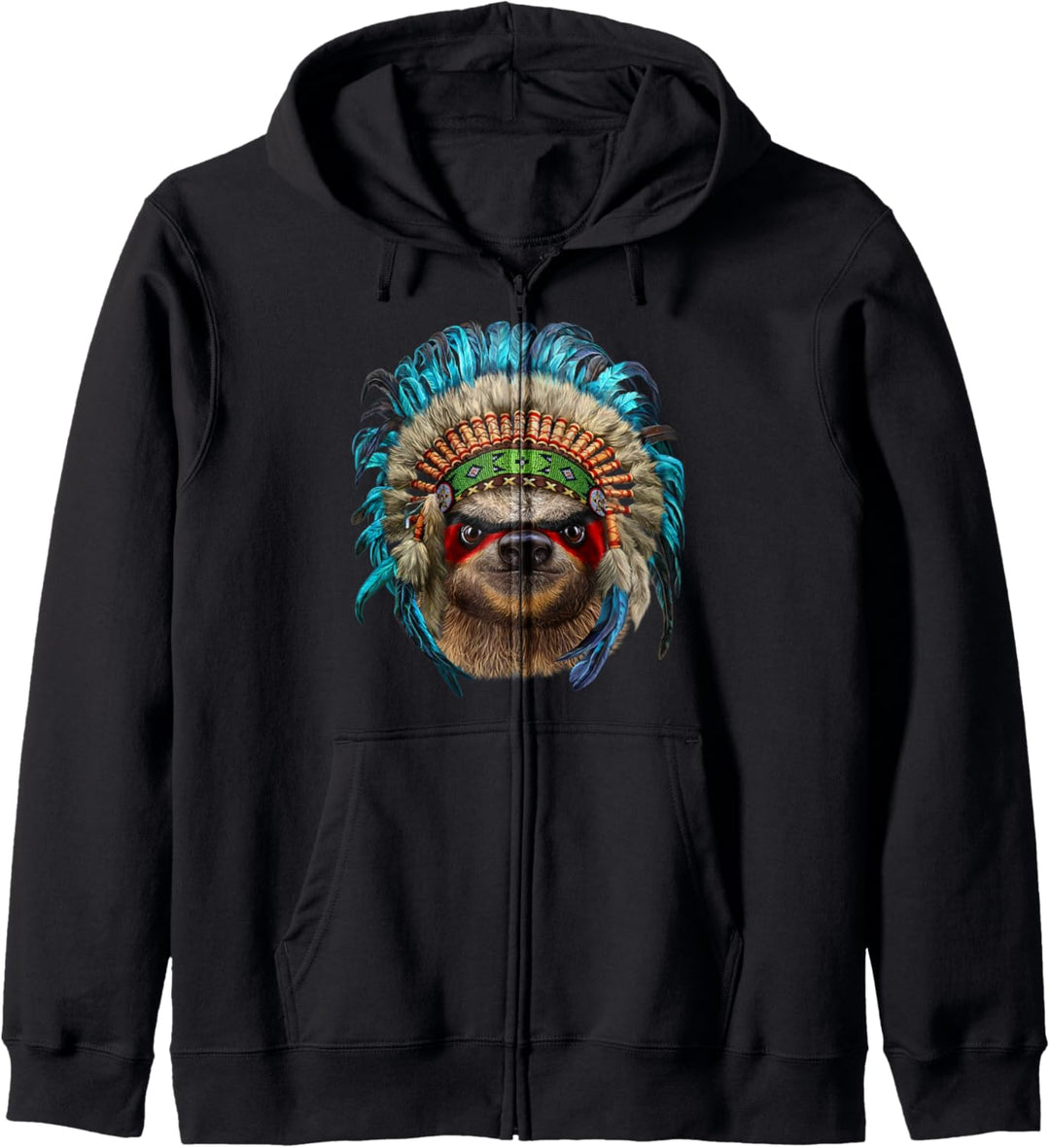 Faultier mit indischem Kopfschmuck Kapuzenjacke