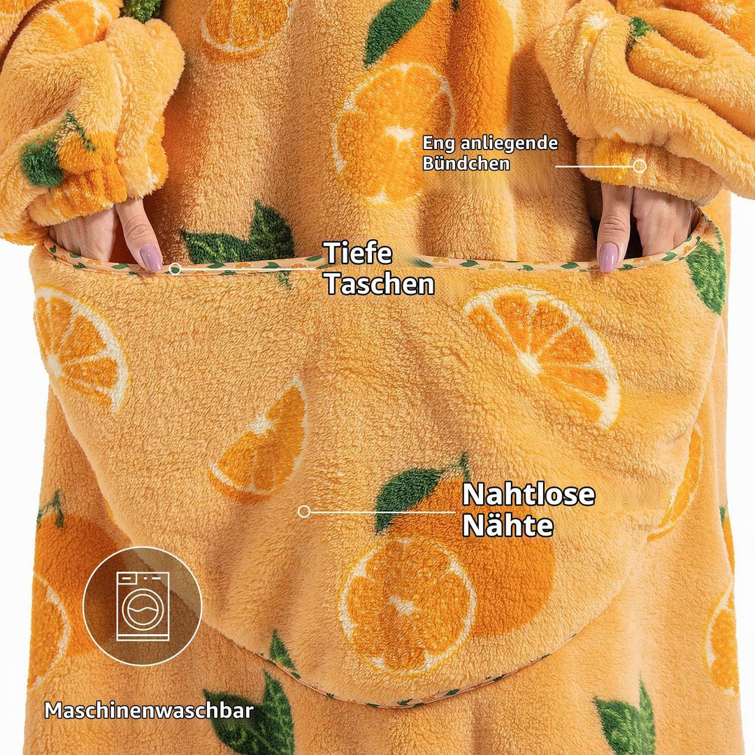 Ultra Weiche Hoodie Decke mit Ärmeln Warme Flanell Decke zum Anziehen für Zuhause Sofa und Bett, Kus