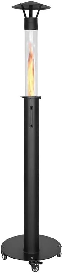 QH HeatRocket Pelletkamin P07 mit Rädern – Schwarz | Pelletofen 5 kW, P07
