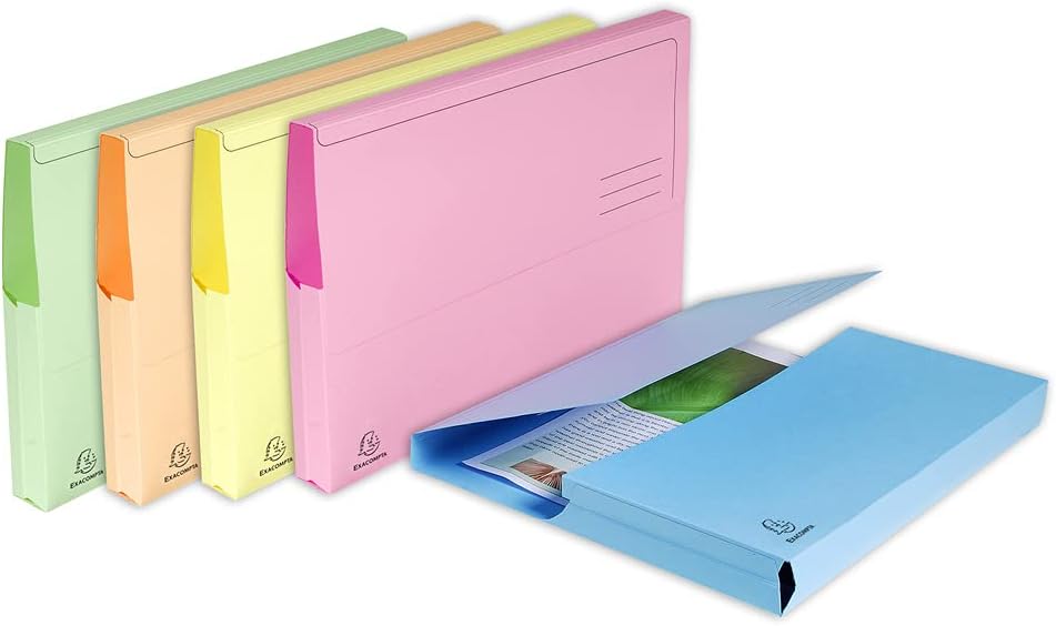 Exacompta 46773E 50er Pack Aktenmappen SUPER DIN A4. Aus stabilen Manila-Karton mit Beschriftungslin