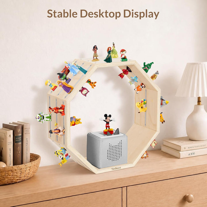 Todeco Tonie-Regal für Toniebox Hörfiguren, Magnetische Aufbewahrung für 60-70 Tonie, Wandregal und