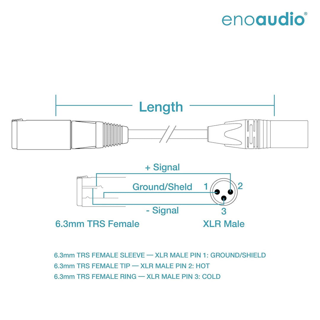enoaudio Mogami 2534 Quad Verlängerung Kabel Symmetrische | Neutrik Gold XLR male - 6,3mm Buchse | H