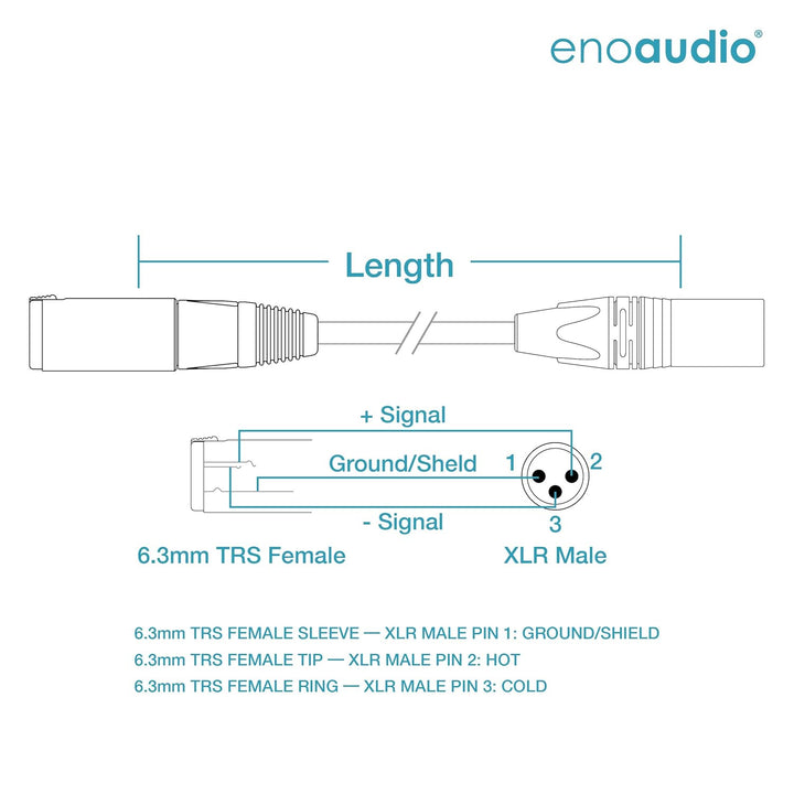 enoaudio Mogami 2534 Quad Verlängerung Kabel Symmetrische | Neutrik Gold XLR male - 6,3mm Buchse | H