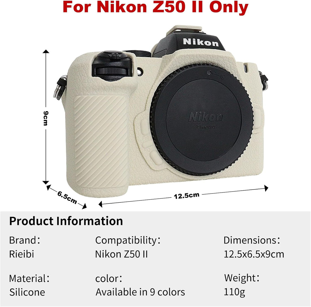 Rieibi Z50II Schutzhülle, mattiertes Silikon, Schutzhülle für spiegellose Nikon Z50II, Ganzkörper-Ka