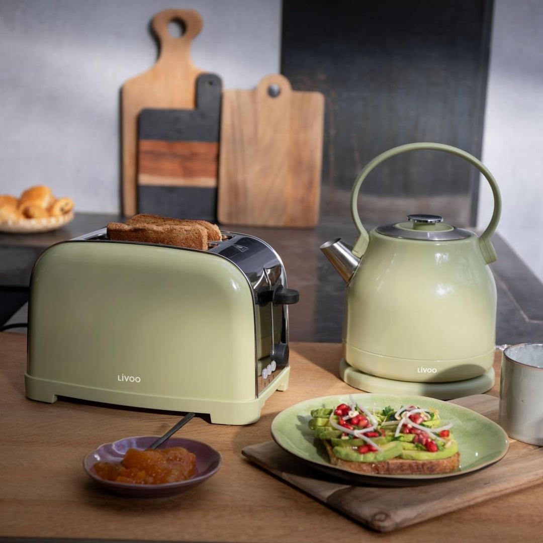 Wasserkocher 1,5 l 2200 W grün/grau - DOD202M - livoo Matcha., Matcha.