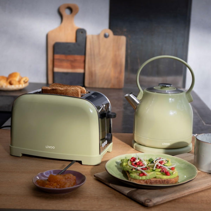 Wasserkocher 1,5 l 2200 W grün/grau - DOD202M - livoo Matcha., Matcha.