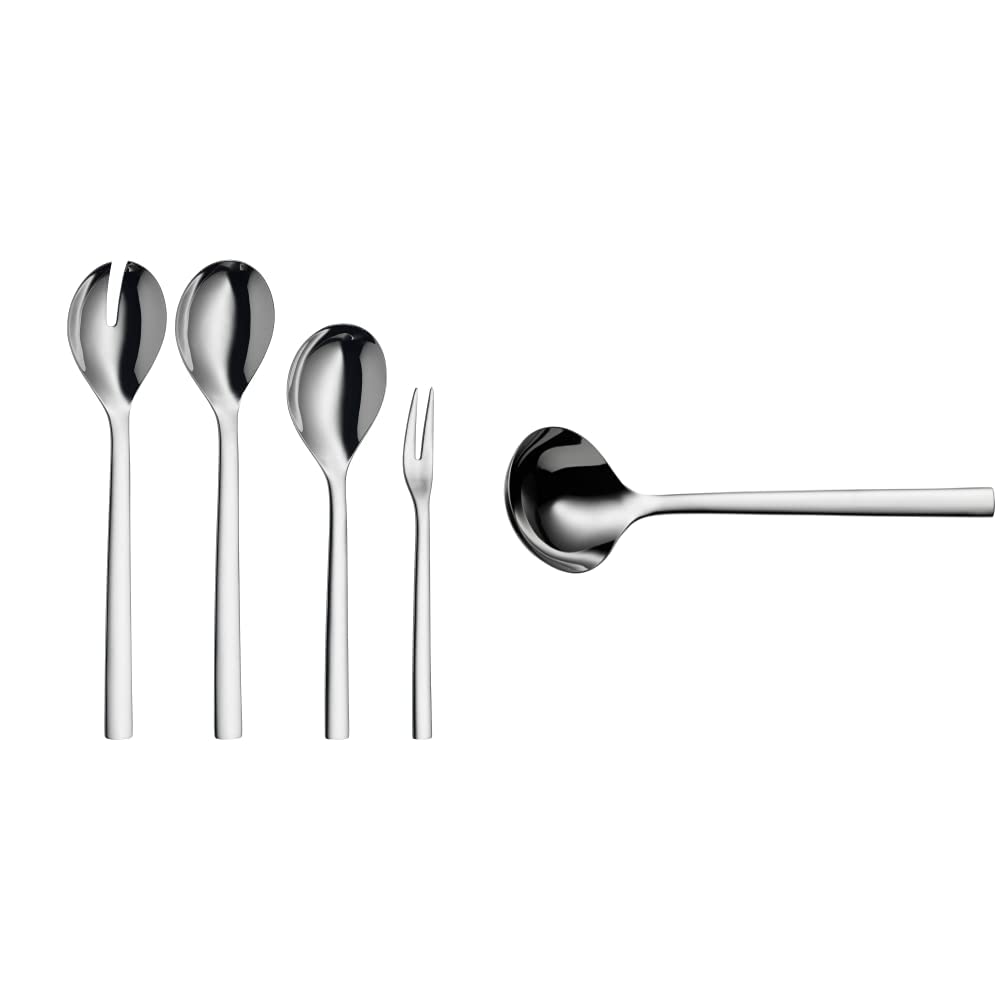 WMF Servierteile-Set 4-teilig Salatbesteck Servierlöffel Serviergabel Nuova Cromargan Edelstahl rost