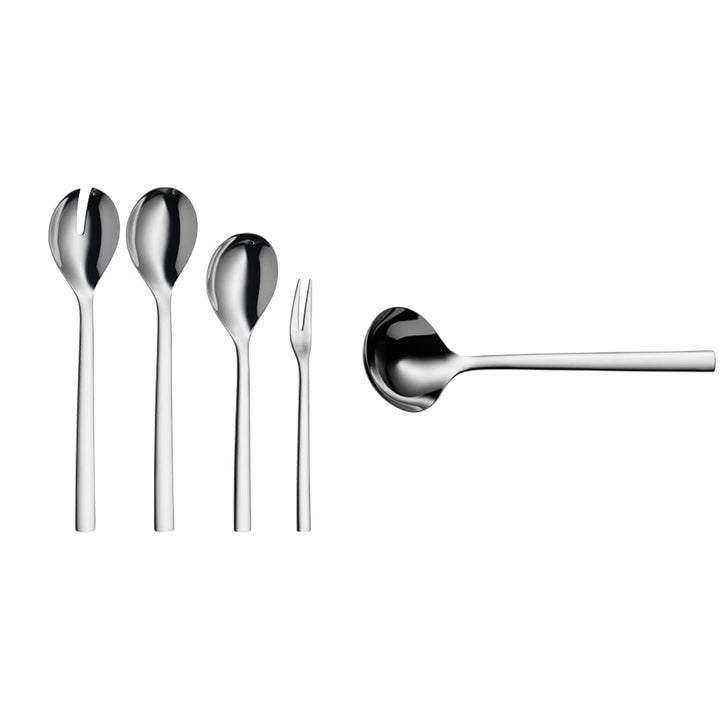 WMF Servierteile-Set 4-teilig Salatbesteck Servierlöffel Serviergabel Nuova Cromargan Edelstahl rost