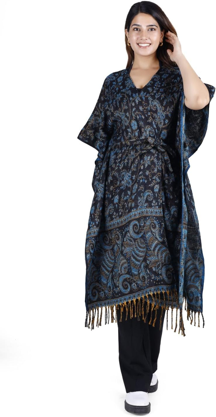 GURU SHOP Flauschiger Kimono Mantel, Kimonokleid, Kaftan, Poncho, Damen, Grün, Synthetisch, Size:40