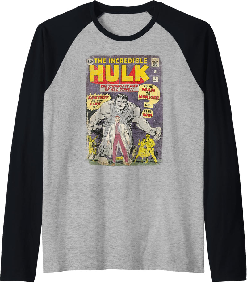 Marvel The Incredible Hulk Classic Retro Comic Book Raglan