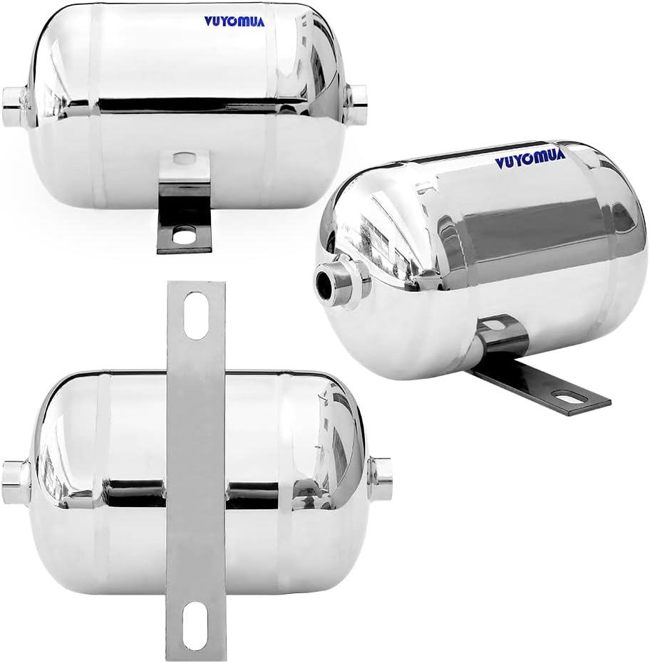 304 Stainless Steel High Pressure Mini Small Portable Air Tank Air Reservoir Water Storage Tank (1L-