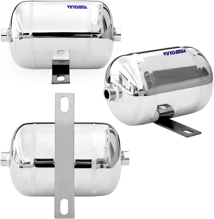 304 Stainless Steel High Pressure Mini Small Portable Air Tank Air Reservoir Water Storage Tank (1L-