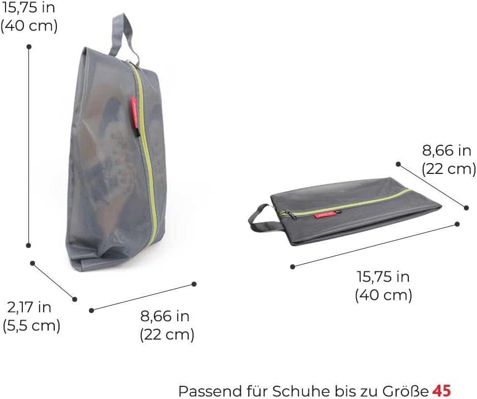 pack all Wasserfeste Reise Schuhbeutel, Schuhorganizer, Schuhtasche mit Reissverschluss, für Männer