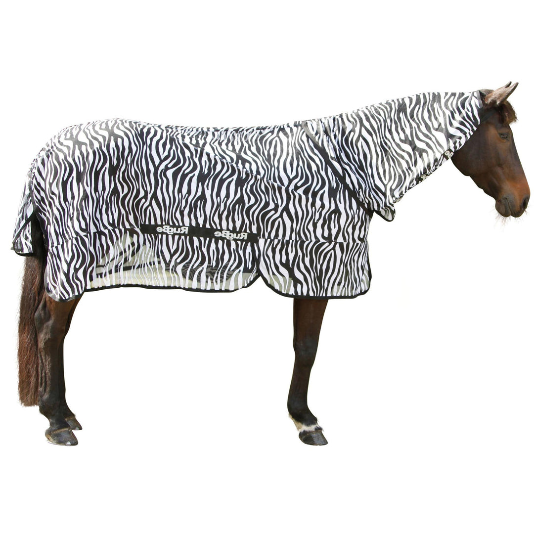 KERBL RugBe Zebra Fliegendecke Ekzemerdecke Pferdedecke mit Halsteil 125cm, 125
