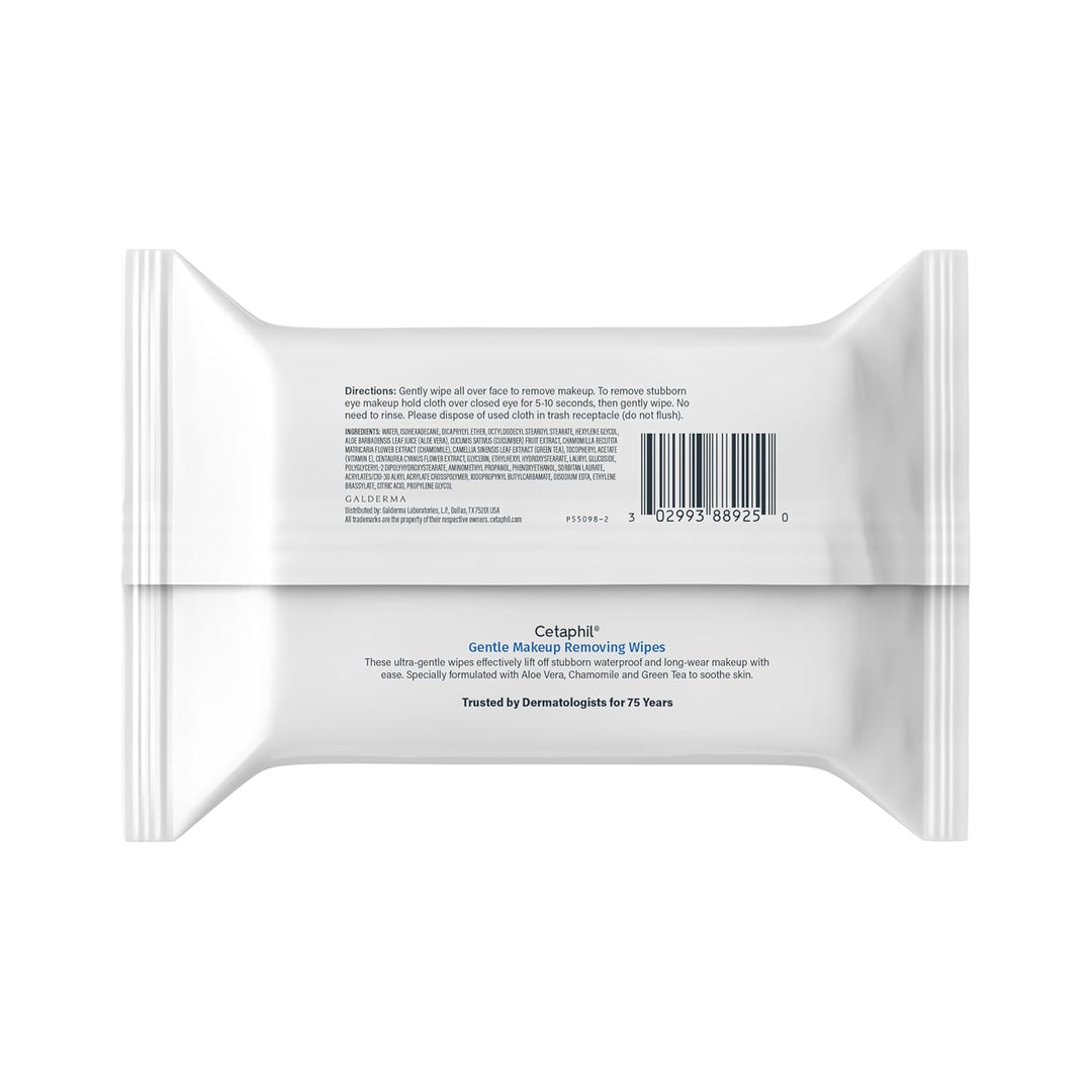 Cetaphil Gentle Makeup Removing Wipes, 25 Count