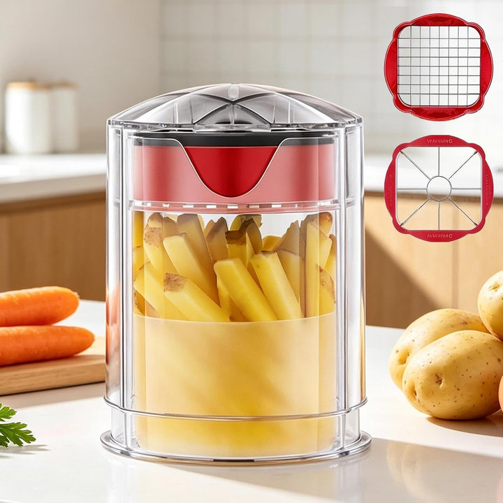 Onion Chopper, Manual Press Vegetable Cutter Processor for Kitchen Food, B