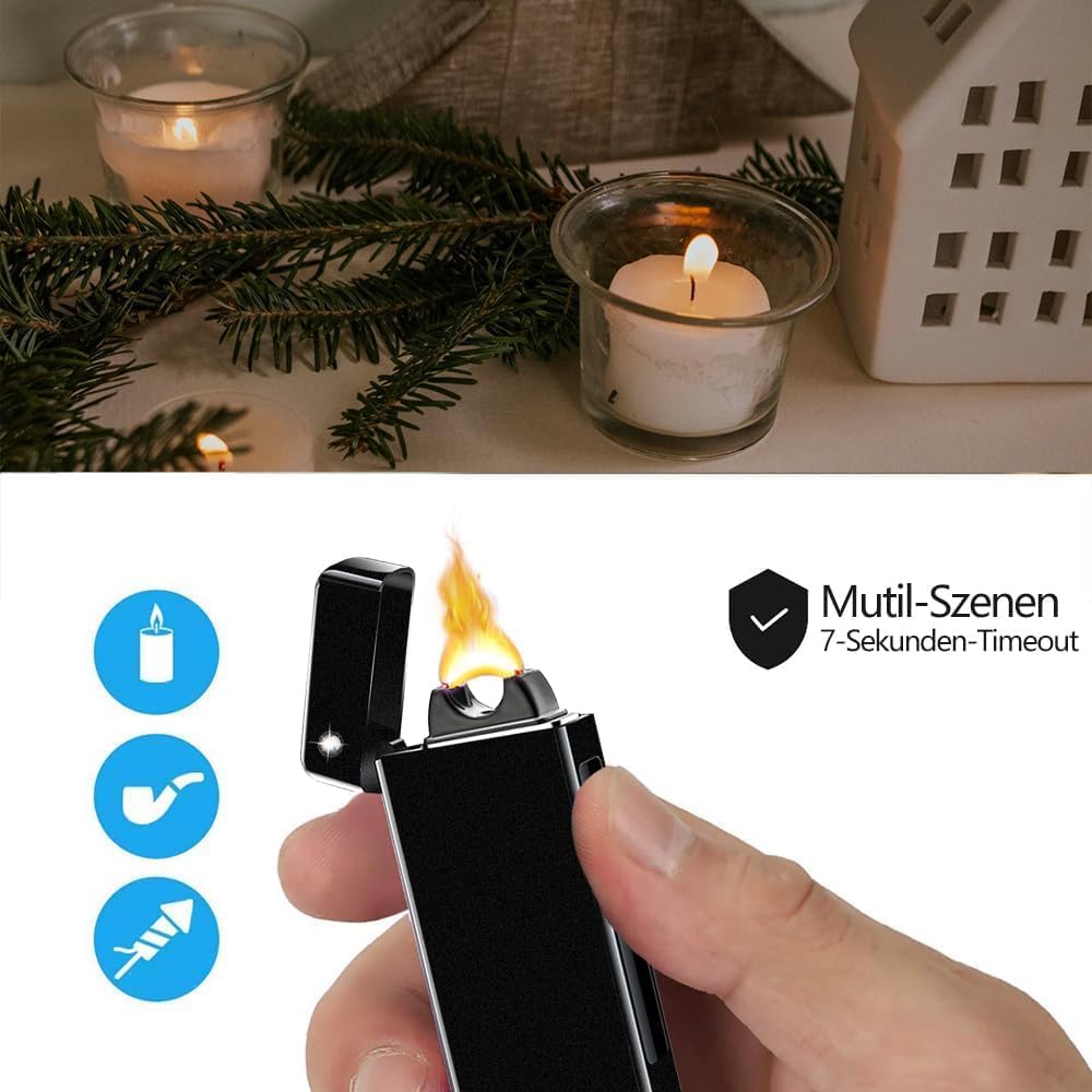 GADATOP Arc Plasma Flamme Feuerzeug USB wiederaufladbares, winddichtes elektrisches Feuerzeug für Ke