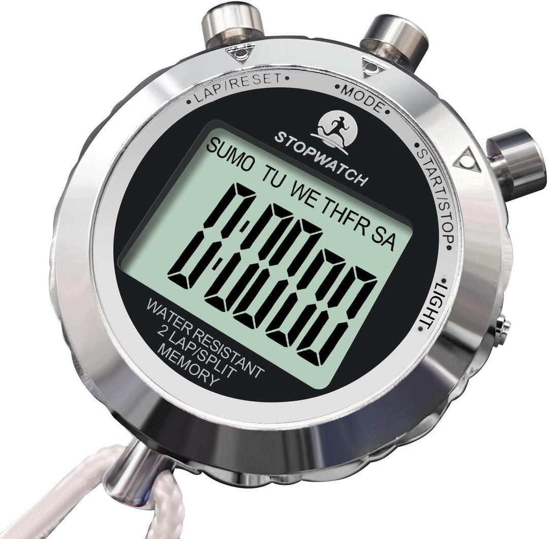 Rolilink Stoppuhr, Metall-Stoppuhr für Sport, wasserdicht, Stoppuhren, Timer für Sport und Wettbewer