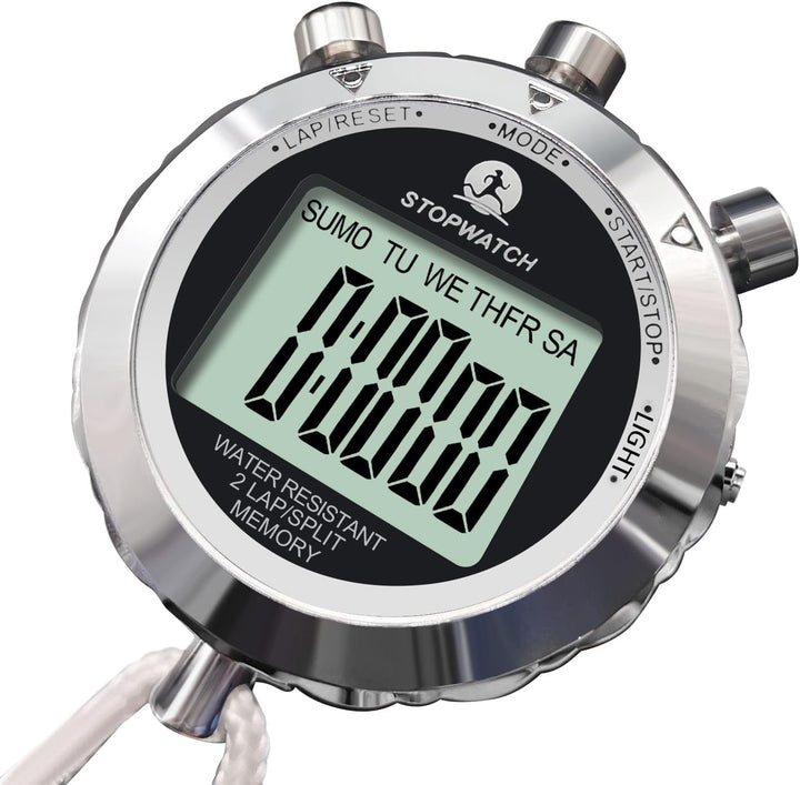Rolilink Stoppuhr, Metall-Stoppuhr für Sport, wasserdicht, Stoppuhren, Timer für Sport und Wettbewer