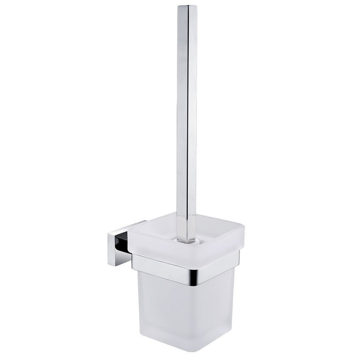 CASEWIND Klobürste Glas Eckig Toilettenbürste Chrom Wand, WC Garnitur Toilettenbürstenhalter Edelsta